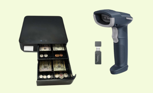 cashdrawer and barcode scanners compatible with cannabis pos